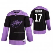 Maglia Hockey Minnesota Wild Marcus Foligno 2019 Fights Cancer Nero