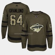 Maglia Hockey Minnesota Wild Mikael Granlund 2018 Salute To Service Verde Militare