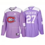 Maglia Hockey Montreal Canadiens Alex Galchenyuk Autentico 2018 Fights Cancer Viola