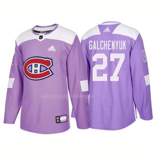 Maglia Hockey Montreal Canadiens Alex Galchenyuk Autentico 2018 Fights Cancer Viola