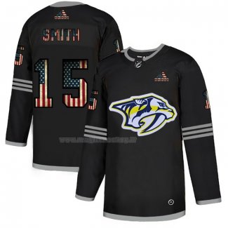 Maglia Hockey Nashville Predators Craig Smith 2020 USA Flag Nero