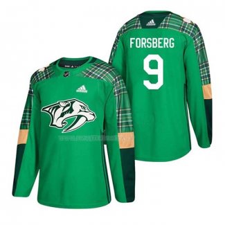 Maglia Hockey Nashville Predators Filip Forsberg 2018 Dia de San Patricio Verde