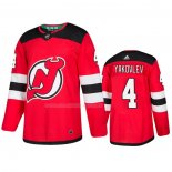 Maglia Hockey New Jersey Devils Egor Yakovlev Home Autentico Rosso