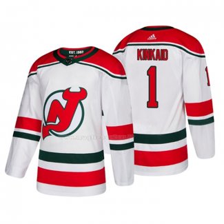Maglia Hockey New Jersey Devils Keith Kinkaid Alternato Autentico Bianco