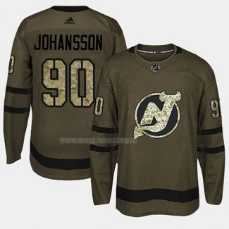 Maglia Hockey New Jersey Devils Marcus Johansson 2018 Salute To Service Verde Militare