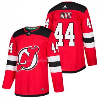 Maglia Hockey New Jersey Devils Miles Wood 2018 Home Autentico Rosso