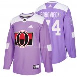 Maglia Hockey Ottawa Senators Mark Borowiecki 2018 Fights Cancer Viola