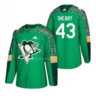 Maglia Hockey Pittsburgh Penguins Conor Sheary 2018 Dia de San Patricio Verde