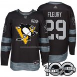 Maglia Hockey Pittsburgh Penguins Marc Andre Fleury 1917-2017 100th Anniversario Nero