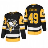 Maglia Hockey Pittsburgh Penguins Michael Leighton Home Autentico Giocatore Nero