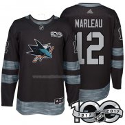 Maglia Hockey San Jose Sharks Patrick Marleau 1917-2017 100th Anniversario Nero