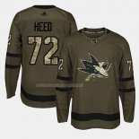 Maglia Hockey San Jose Sharks Tim Heed 2018 Salute To Service Verde Militare