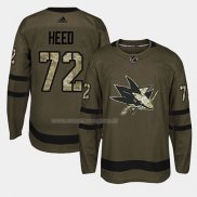 Maglia Hockey San Jose Sharks Tim Heed 2018 Salute To Service Verde Militare
