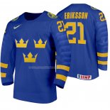 Maglia Hockey Suecia Loui Eriksson Away 2020 Iihf World Junior Championships Blu