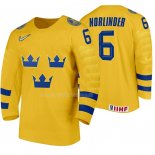 Maglia Hockey Suecia Mattias Norlinder Home 2020 Iihf World Junior Championship Giallo