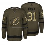Maglia Hockey Tampa Bay Lightning Peter Budaj Salute To Service Verde Militare