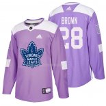Maglia Hockey Toronto Maple Leafs Connor Brown 2018 Fights Cancer Viola
