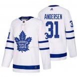 Maglia Hockey Toronto Maple Leafs Frederik Andersen Away 2017-2018 Bianco