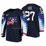Maglia Hockey USA Anders Lee 2018 Iihf World Championship Giocatore Nero