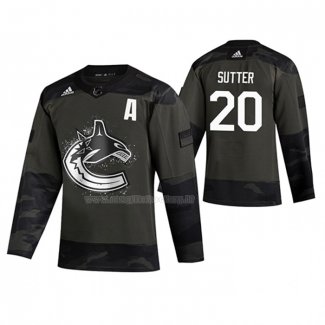 Maglia Hockey Vancouver Canucks Brandon Sutter 2019 Veterans Day Camuffamento