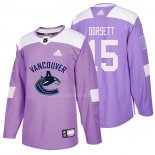 Maglia Hockey Vancouver Canucks Derek Dorsett 2018 Fights Cancer Viola