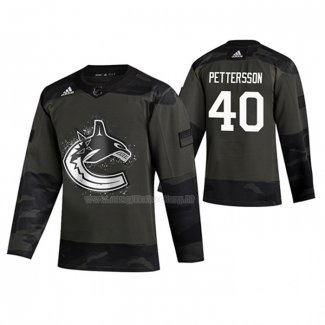 Maglia Hockey Vancouver Canucks Elias Pettersson 2019 Veterans Day Camuffamento