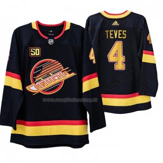 Maglia Hockey Vancouver Canucks Josh Teves 50 Anniversario 90's Flying Skate Nero