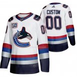 Maglia Hockey Vancouver Canucks Personalizzate 50 Anniversario Vintage Bianco