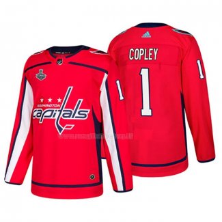 Maglia Hockey Washington Capitals Pheonix Copley Bound Patch Stanley Cup Final Rosso
