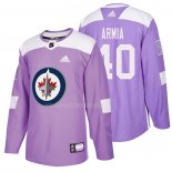 Maglia Hockey Winnipeg Jets Joel Armia 2018 Fights Cancer Viola