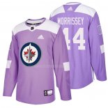 Maglia Hockey Winnipeg Jets Josh Morrissey 2018 Fights Cancer Viola