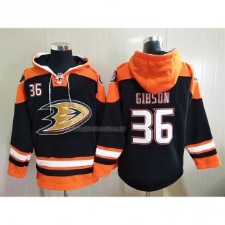 Felpa con Cappuccio Anaheim Ducks John Gibson Nero