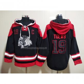 Felpa con Cappuccio Chicago Blackhawks Jonathan Toews Nero