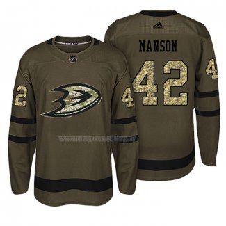 Maglia Hockey Anaheim Ducks Josh Manson Salute To Service Verde Militare