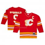 Maglia Hockey Calgary Flames Lanny Mcdonald Mitchell & Ness 1988-89 Captain Patch Blue Line Rosso