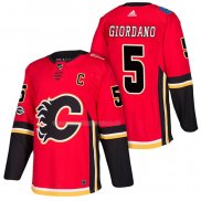 Maglia Hockey Calgary Flames Mark Giordano Home Autentico 2018 Rosso