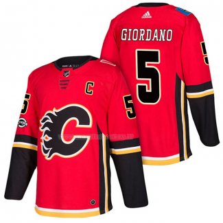 Maglia Hockey Calgary Flames Mark Giordano Home Autentico 2018 Rosso