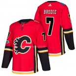 Maglia Hockey Calgary Flames Tj Brodie Home Autentico 2018 Rosso