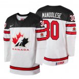 Maglia Hockey Canada Kevin Mandolese 2018 Iihf World Championship Giocatore Bianco