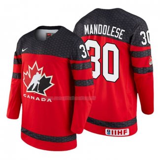 Maglia Hockey Canada Kevin Mandolese 2018 Iihf World Championship Giocatore Rosso