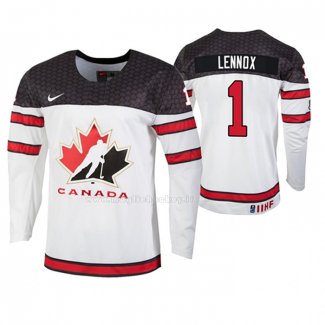 Maglia Hockey Canada Tristan Lennox 2019 Hlinka Gretzky Cup Bianco
