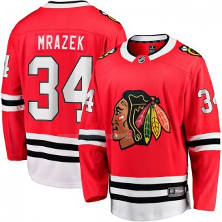 Maglia Hockey Chicago Blackhawks Petr Mrazek Home Breakaway Rosso