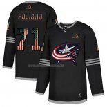 Maglia Hockey Columbus Blue Jackets Nick Foligno 2020 USA Flag Nero