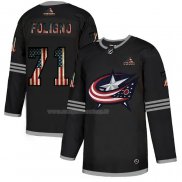 Maglia Hockey Columbus Blue Jackets Nick Foligno 2020 USA Flag Nero