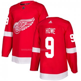 Maglia Hockey Detroit Red Wings Gordie Howe 9 Home Autentico Rosso