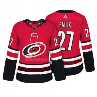Maglia Hockey Donna Carolina Hurricanes Justin Faulk Autentico Giocatore Rosso