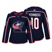 Maglia Hockey Donna Columbus Blue Jackets Alexander Wennberg Autentico Giocatore Blu