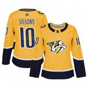 Maglia Hockey Donna Nashville Predators Colton Sissons Autentico Giocatore Giallo