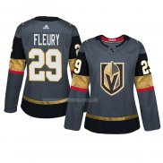 Maglia Hockey Donna Vegas Golden Knights Marc Andre Fleury Home Autentico Giocatore Gris