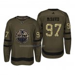 Maglia Hockey Edmonton Oilers Connor Mcdavid 2018 Salute To Service Verde Militare